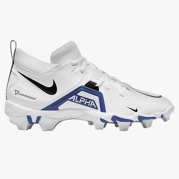 NIKE Alpha Menace 3 Shark Mid Football Cleats US Men's Size 10 CV0582-101 NEW - Picture 2 of 5